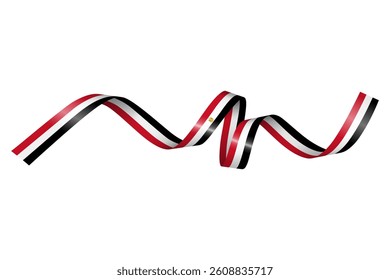Set of flag ribbon with colors of Egypt  for independence day celebration decoration