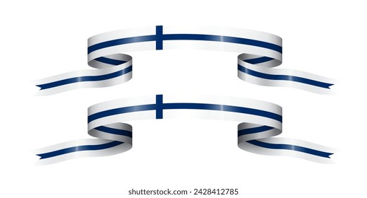 set of flag ribbon with colors of Finland for independence day celebration decoration