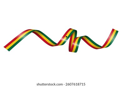 Set of flag ribbon with colors of Ghana  for independence day celebration decoration