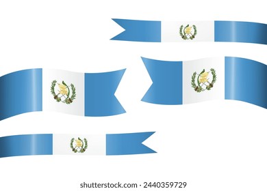set of flag ribbon with colors of Guatemala for independence day celebration decoration