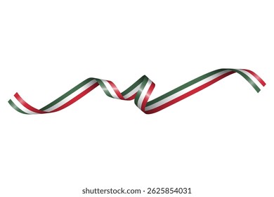 Set of flag ribbon with colors of Hungary  for independence day celebration decoration