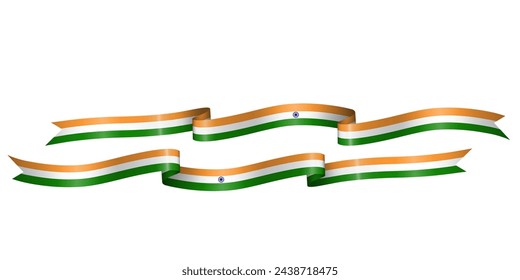 set of flag ribbon with colors of India for independence day celebration decoration