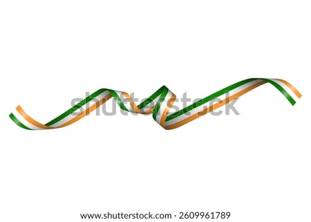 Set of flag ribbon with colors of India  for independence day celebration decoration