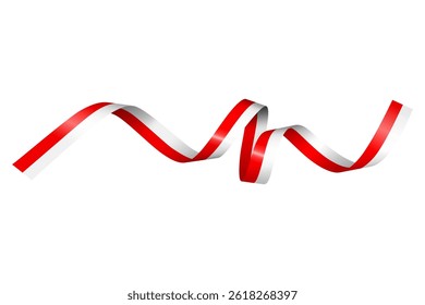 Set of flag ribbon with colors of  Indonesia  for independence day celebration decoration