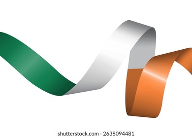 Set of flag ribbon with colors of  Ireland for independence day celebration decoration