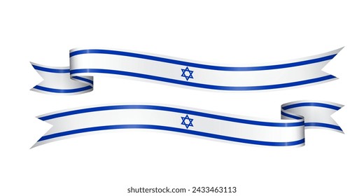 set of flag ribbon with colors of Israel for independence day celebration decoration