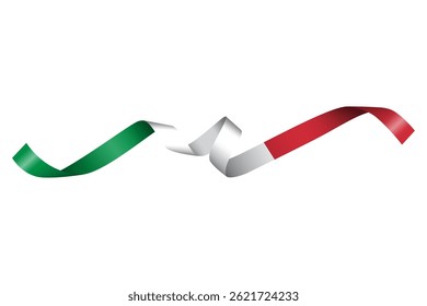 Set of flag ribbon with colors of Italy  for independence day celebration decoration