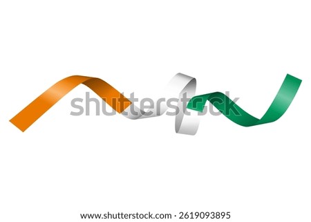 Set of flag ribbon with colors of Ivory Coast  for independence day celebration decoration