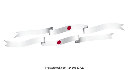 set of flag ribbon with colors of Japan for independence day celebration decoration