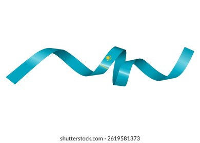 Set of flag ribbon with colors of Kazakhstan  for independence day celebration decoration