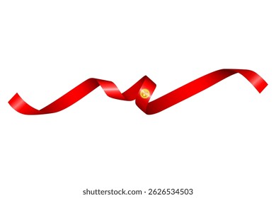 Set of flag ribbon with colors of Kyrgyzstan  for independence day celebration decoration