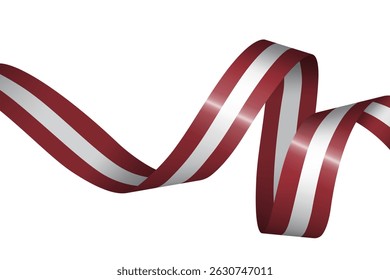 Set of flag ribbon with colors of Latvia  for independence day celebration decoration