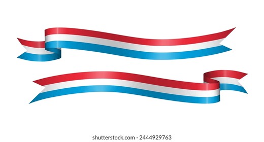 set of flag ribbon with colors of Luxembourg for independence day celebration decoration