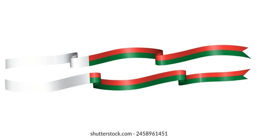 Set of flag ribbon with colors of Madagaskar for independence day celebration decoration