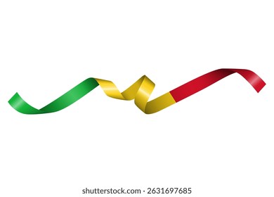 Set of flag ribbon with colors of Mali  for independence day celebration decoration