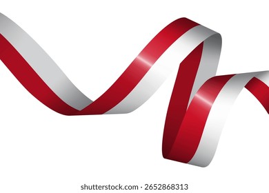 Conjunto de fita de bandeira com cores de Mônaco para a decoração de celebração do dia da independência