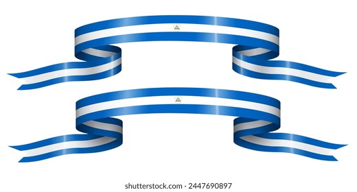 set of flag ribbon with colors of Nicaragua for independence day celebration decoration