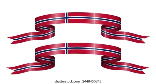set of flag ribbon with colors of Norway for independence day celebration decoration