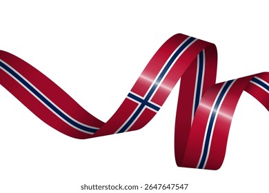 Set of flag ribbon with colors of Norway for independence day celebration decoration
