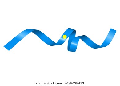 Set of flag ribbon with colors of Palau  for independence day celebration decoration