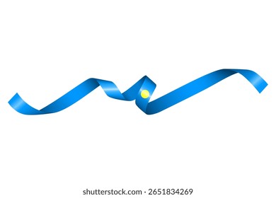 Set of flag ribbon with colors of Palau  for independence day celebration decoration