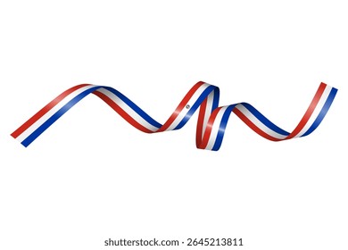 Set of flag ribbon with colors of Paraguay for independence day celebration decoration