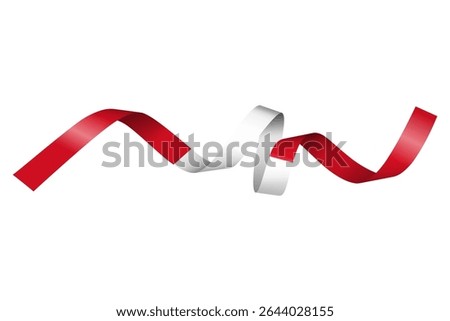 Set of flag ribbon with colors of Peru  for independence day celebration decoration