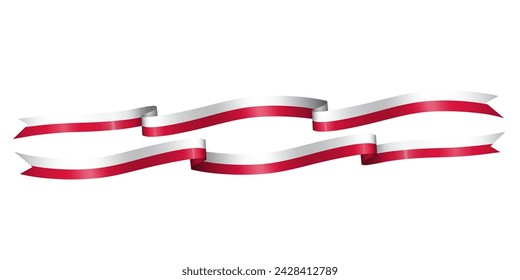 set of flag ribbon with colors of Poland for independence day celebration decoration