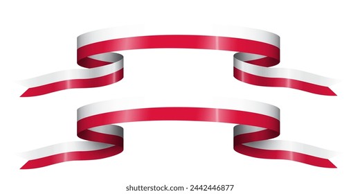 set of flag ribbon with colors of Poland for independence day celebration decoration