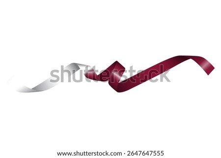 Set of flag ribbon with colors of Qatar for independence day celebration decoration