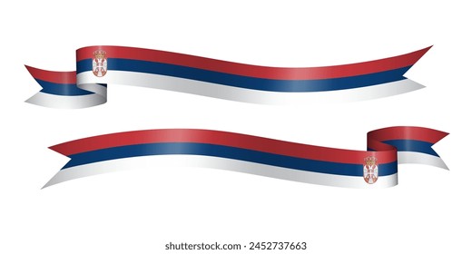 Conjunto de la cinta de la bandera con los colores de Serbia para la celebración del día de la independencia