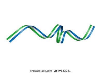 Set of flag ribbon with colors of Sierra Leone  for independence day celebration decoration