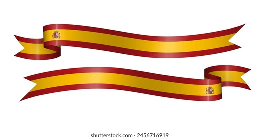 set of flag ribbon with colors of Spain for independence day celebration decoration