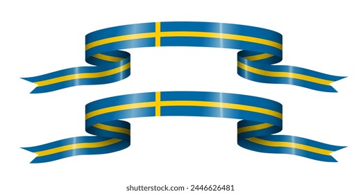 Set von Flaggenband mit Farben von Schweden für Unabhängigkeitstag Feier Dekoration