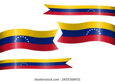 Set von Flaggenband mit Farben von Venezuela für Unabhängigkeitstag Dekoration