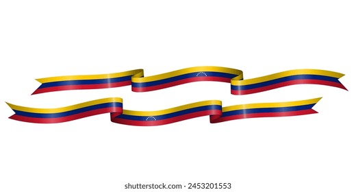 set of flag ribbon with colors of Venezuela for independence day celebration decoration