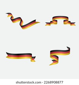 set of flag ribbon with palette colors of germany for independence day celebration decoration