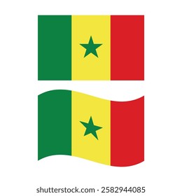 Set Of Flag Of Senegal Vector Design.