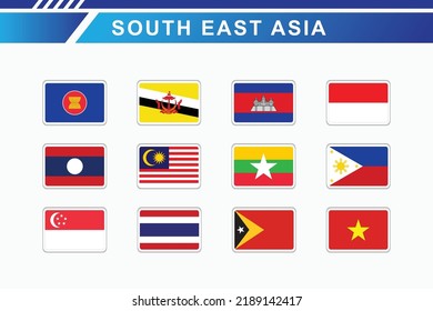 Set Flag Of South East Asian Countries