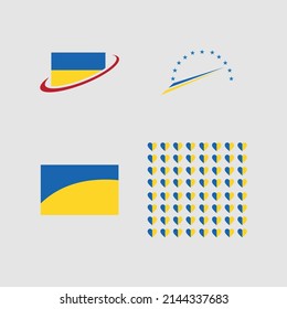 conjunto de indicadores del símbolo ucraniano plantilla de diseño de ilustración azul y amarillo