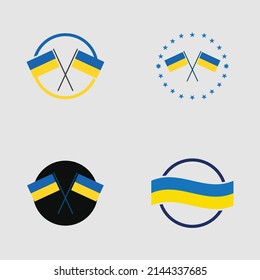 conjunto de indicadores del símbolo ucraniano plantilla de diseño de ilustración azul y amarillo