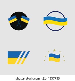 conjunto de indicadores del símbolo ucraniano plantilla de diseño de ilustración azul y amarillo
