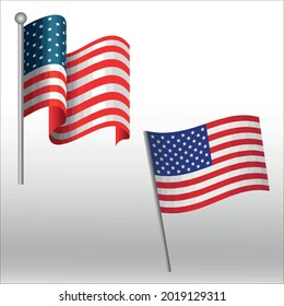 Satz der US-Flagge USA-Symbol Linie einzeln oder Logo einzelne Zeichen Symbol Vektorgrafik, Umriss-und Strich-Stil Sammlung von hochwertiger Farbstil Vektorgrafik,
