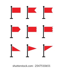Set Of Flag Vector Design.