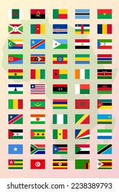 Set of flags of Africa countries in proportion 2:3 