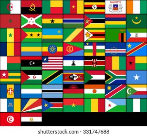 Set Of Flags Of African Countries.