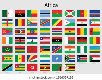 Set of flags African countries, All Africa flag collection