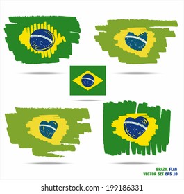 Set of flags from Brazil. Vector elements for yours design.