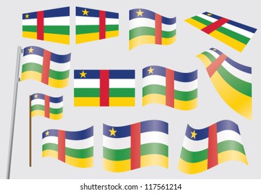 set of flags of the Central African Republic vector illustration
