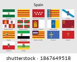 Set Flags of the communities of Spain, All Spanish regions flag collection